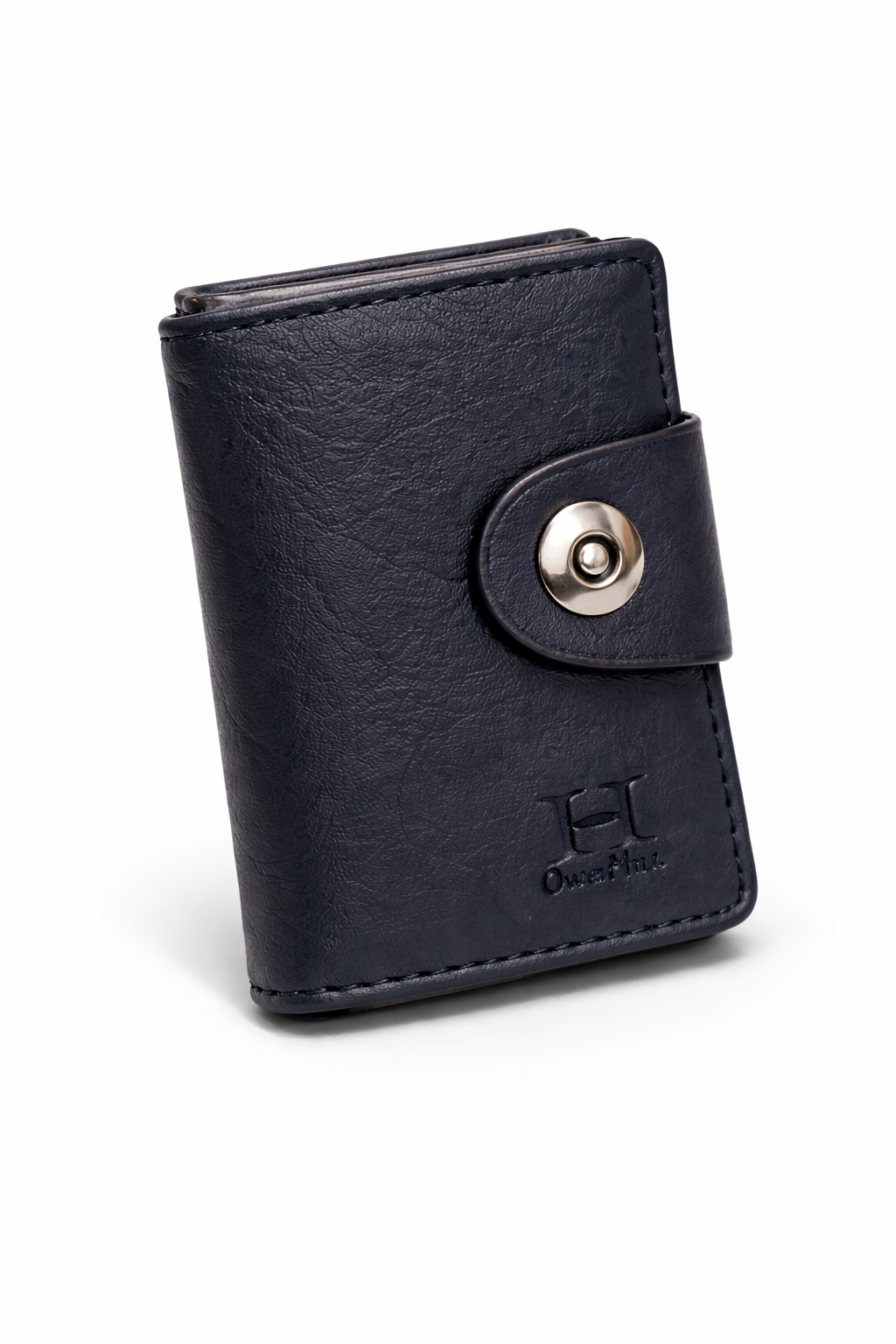 Billetera de Cuero Compacta - Azul Marino