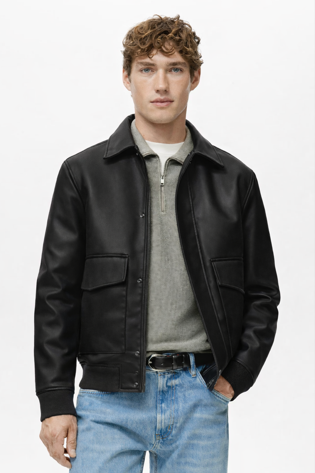 Chaqueta de Cuero Café-zoom-6