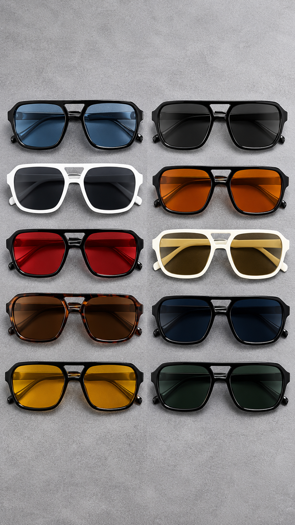 Lentes de Sol Estilo Aviador Doble Puente