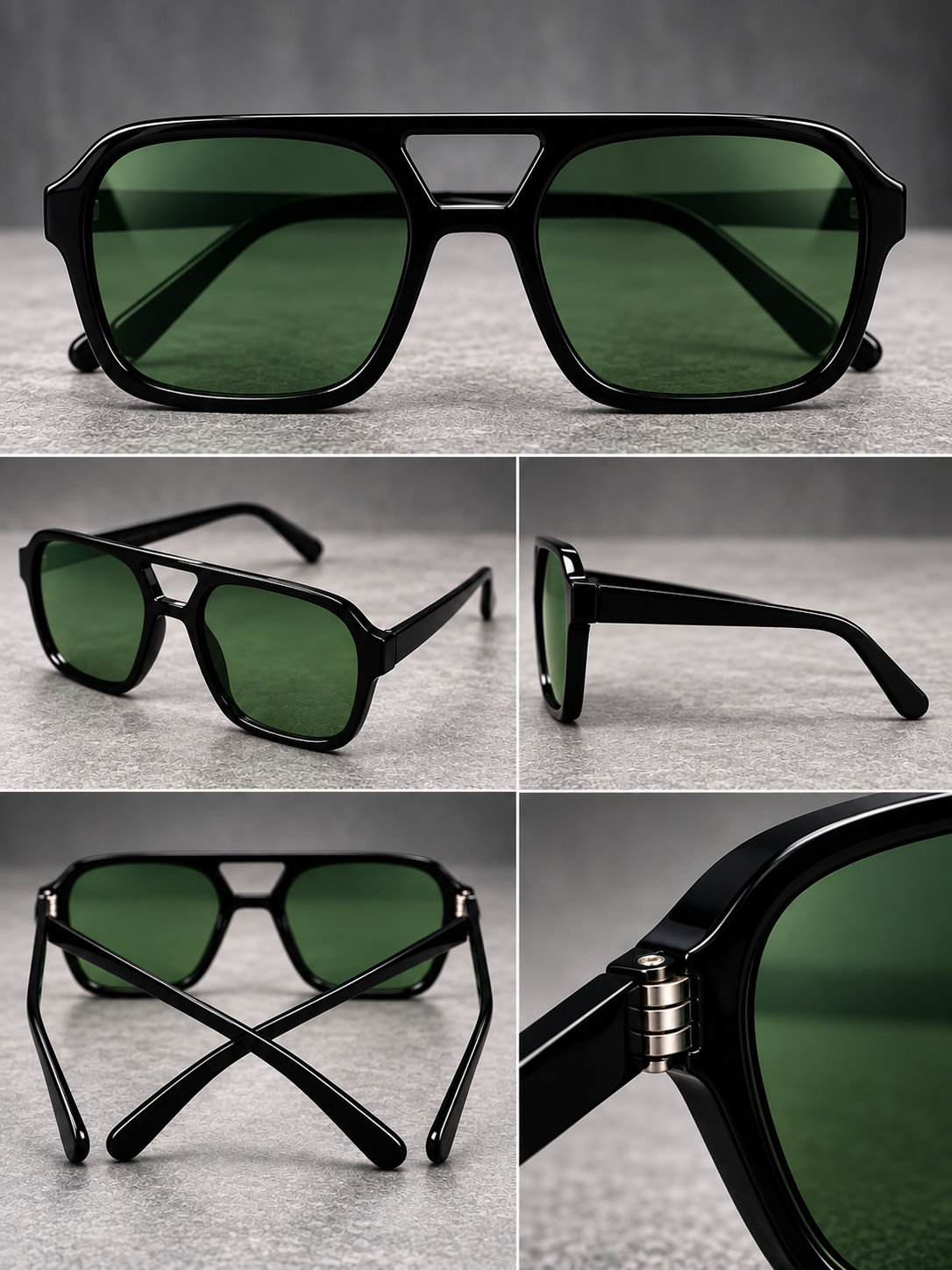 Lentes de Sol Estilo Aviador Doble Puente-zoom-3