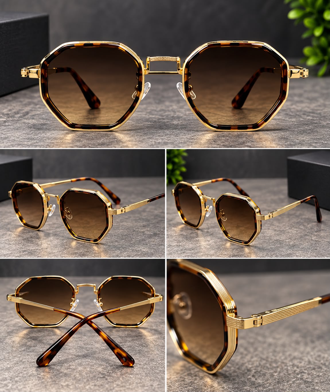 Lentes de Sol Metálicos Geométricos Unisex-zoom-5