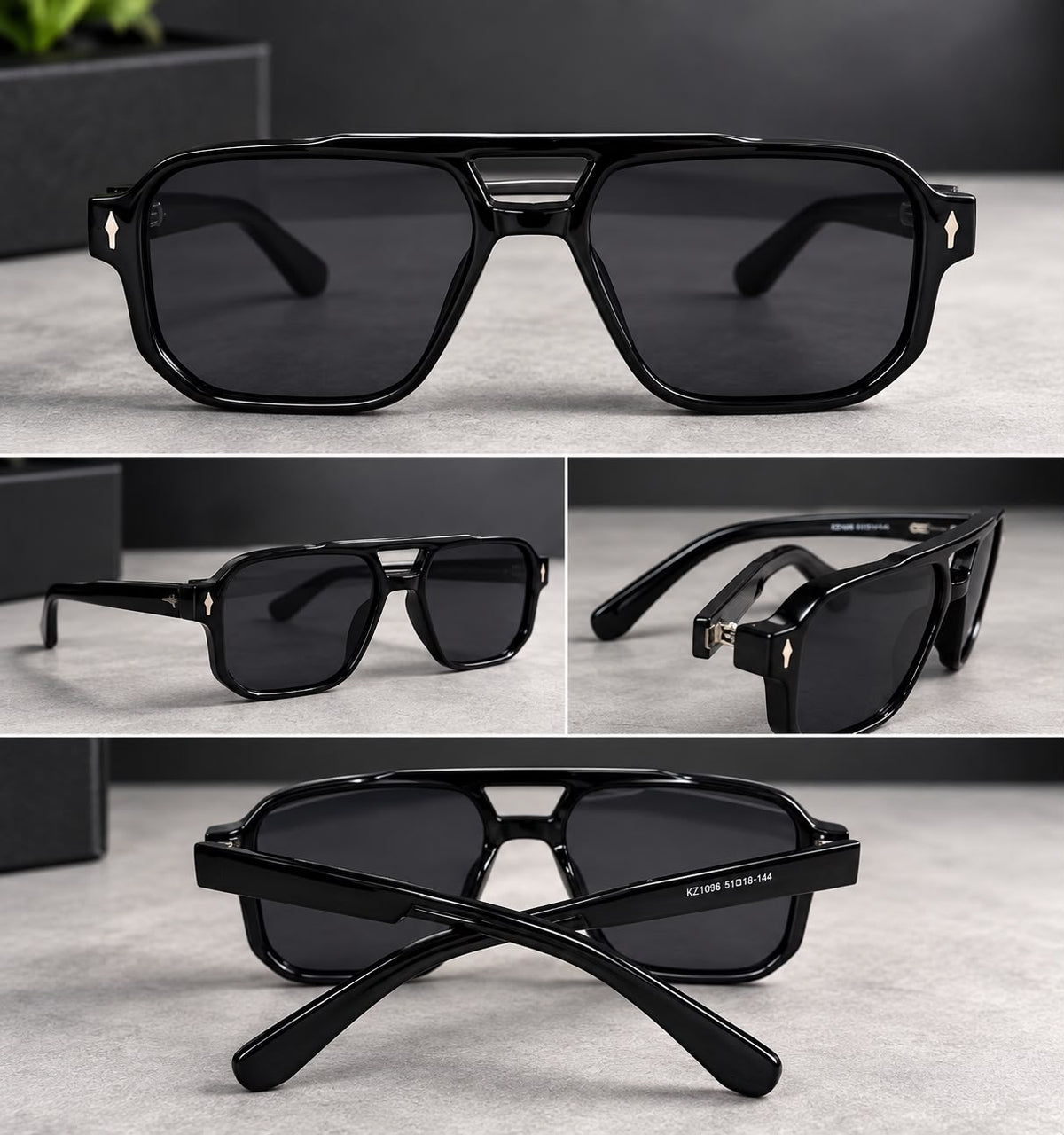 Lentes de Sol Piloto Doble Puente Unisex-thumbmail-2
