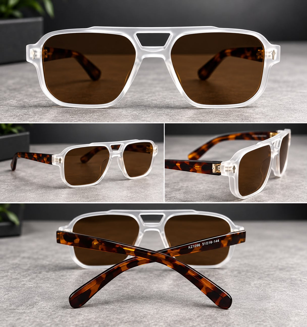 Lentes de Sol Piloto Doble Puente Unisex-zoom-3