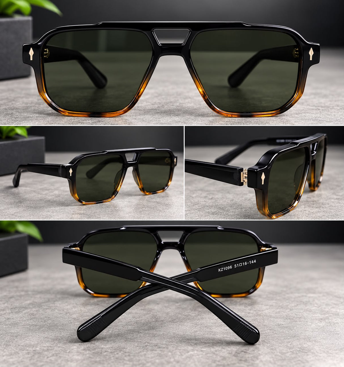Lentes de Sol Piloto Doble Puente Unisex-zoom-6