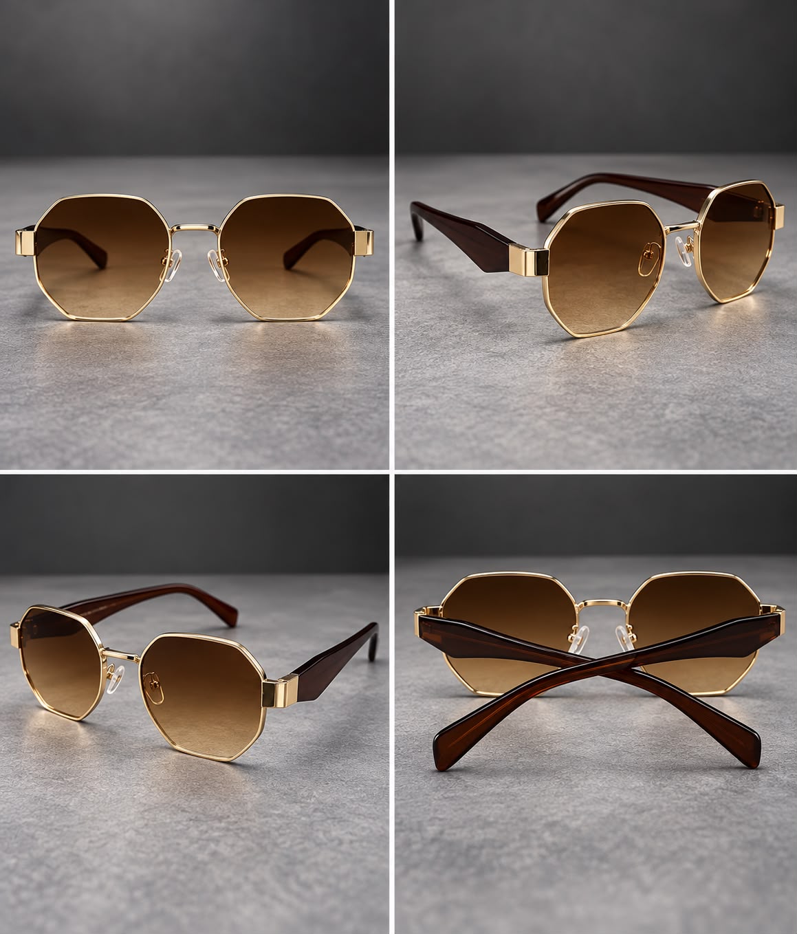 Lentes de Sol Metálicos Octagonales Unisex-zoom-3