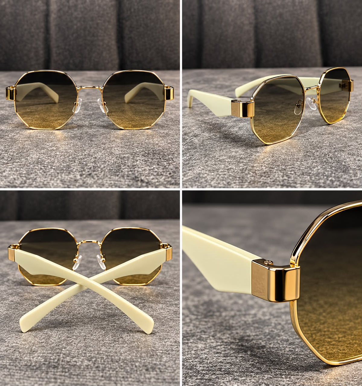 Lentes de Sol Metálicos Octagonales Unisex-zoom-10