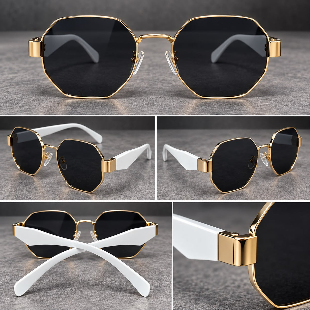 Lentes de Sol Metálicos Octagonales Unisex-zoom-7