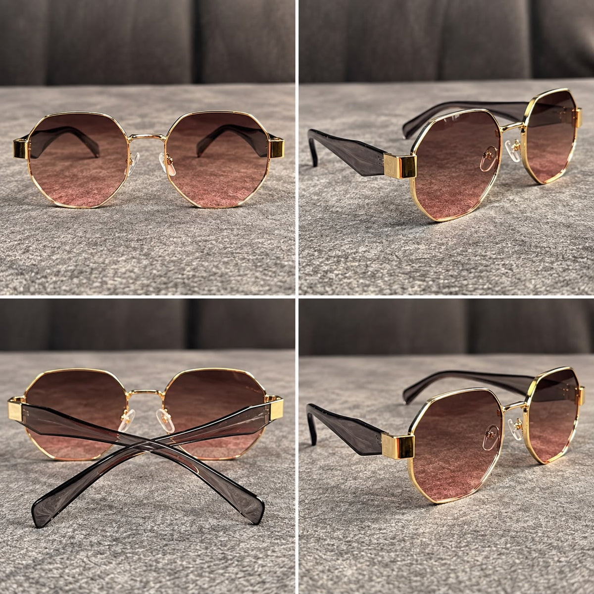 Lentes de Sol Metálicos Octagonales Unisex-zoom-8