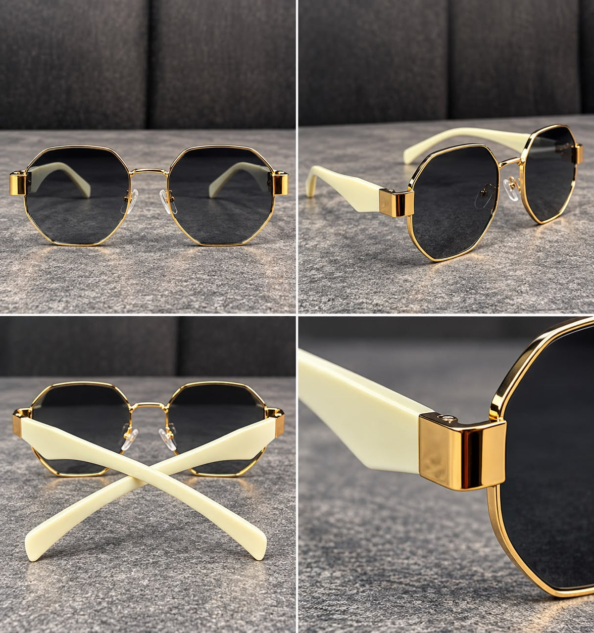 Lentes de Sol Metálicos Octagonales Unisex-zoom-9