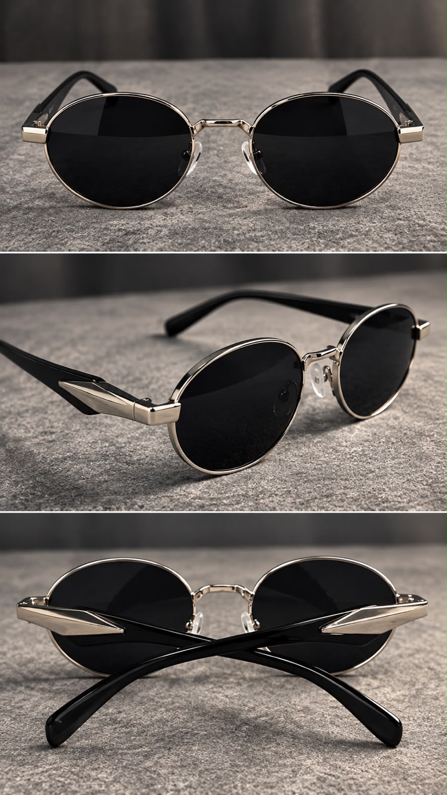 Lentes de Sol Ovalados Metálicos Unisex-zoom-5
