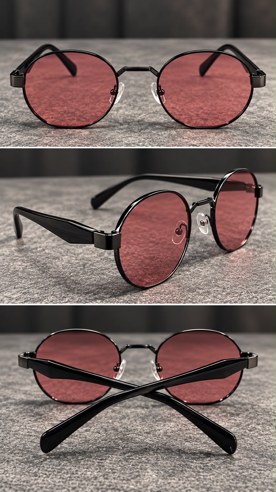 Lentes de Sol Ovalados Metálicos Unisex-zoom-6