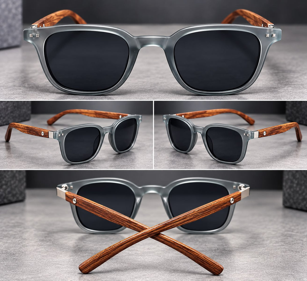 Lentes de Sol Vintage Grano de Madera Unisex-zoom-7