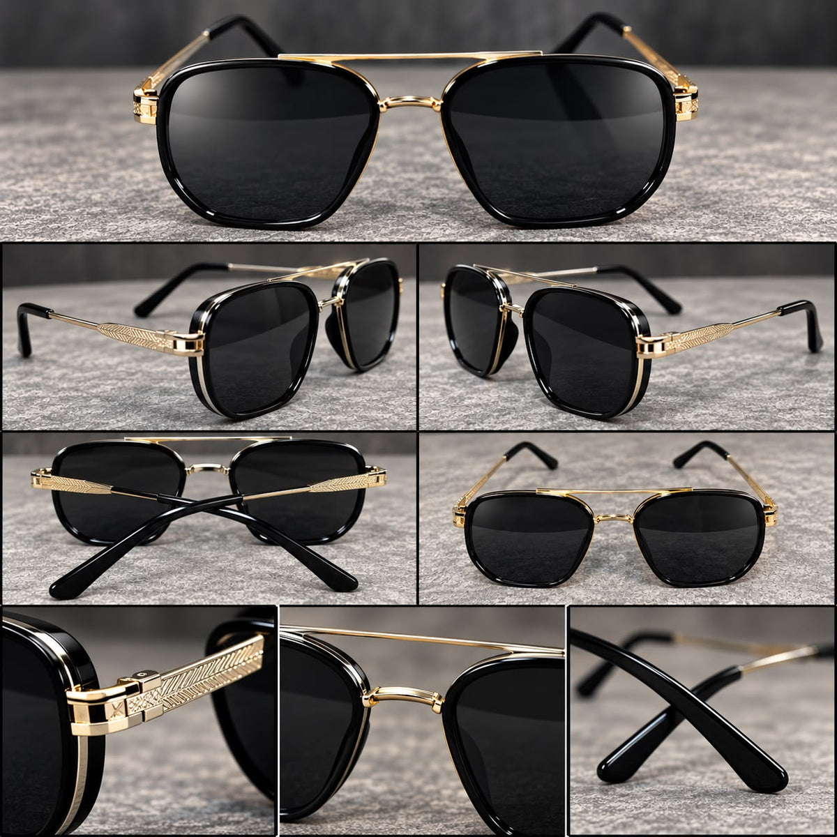 Lentes de Sol Aviador Doble Puente Unisex-thumbmail-3