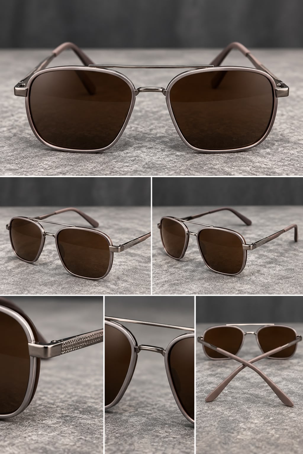 Lentes de Sol Aviador Doble Puente Unisex-thumbmail-4