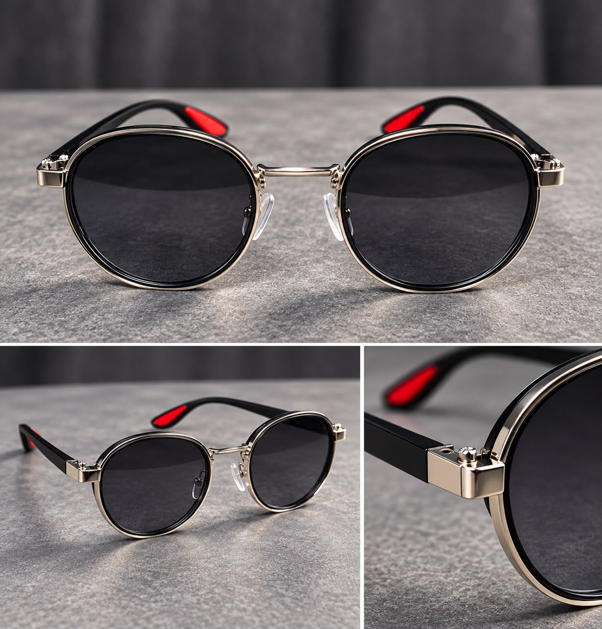 Lentes de Sol Redondos Steampunk-zoom-6