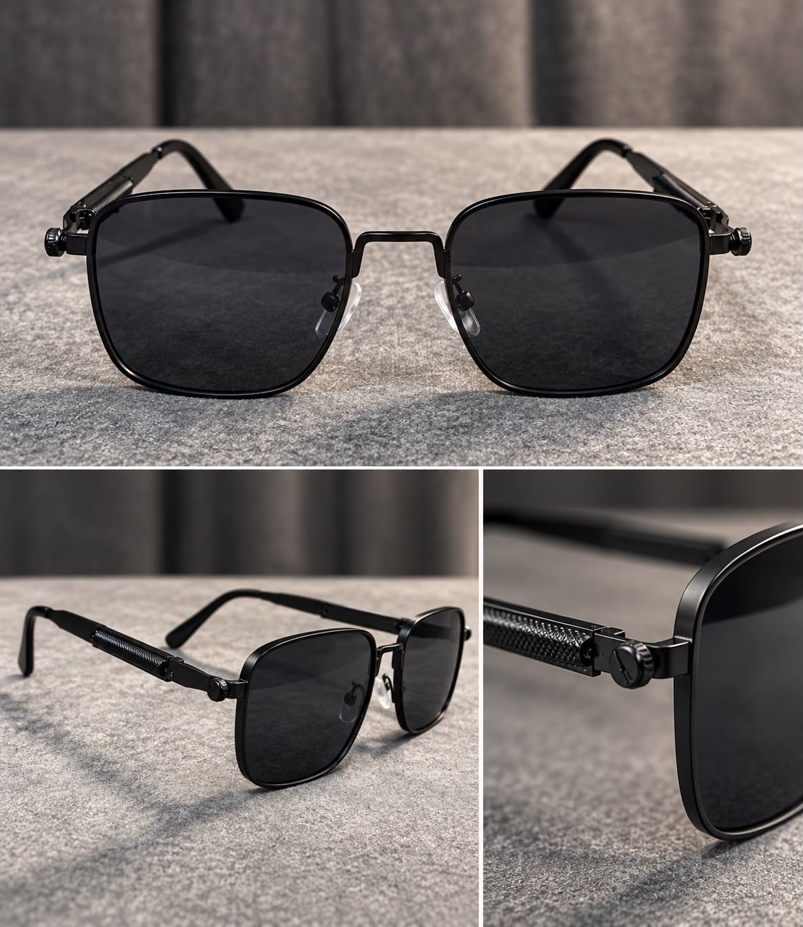 Lentes de Sol Cuadrados Steampunk Metal-zoom-7