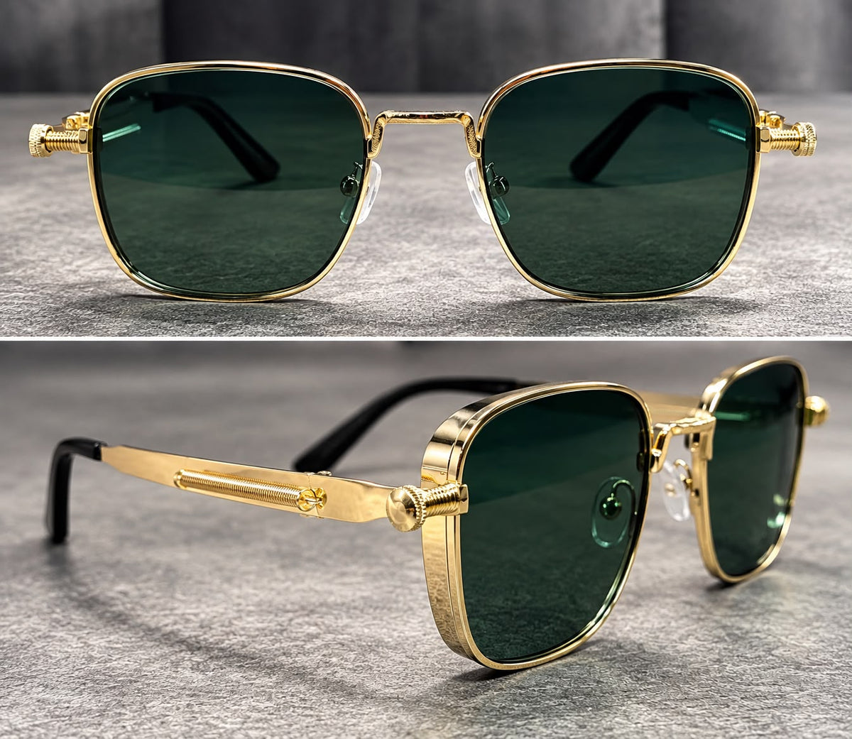 Lentes de Sol Cuadrados Steampunk Metal-zoom-4
