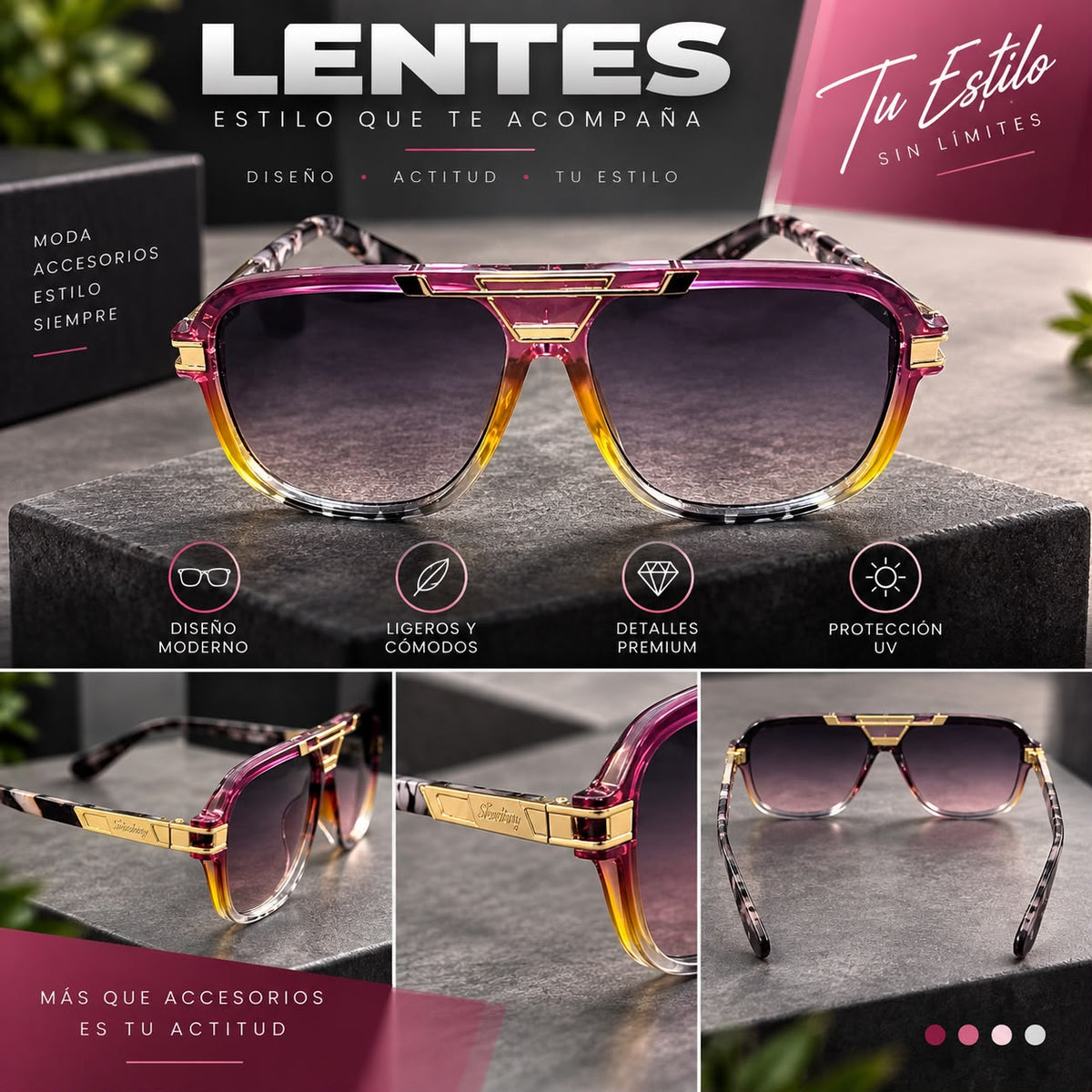 Lentes de Sol Aviador Doble Puente Premium-zoom-4