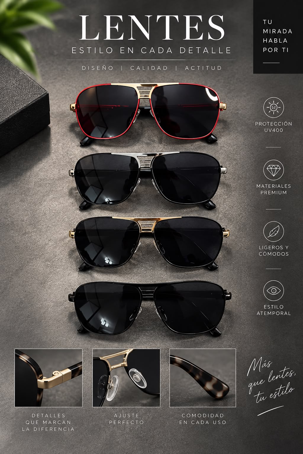 Lentes de Sol Aviador Ejecutivo