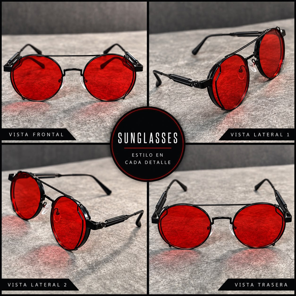 Lentes de Sol Redondos Estilo Industrial-thumbmail-2