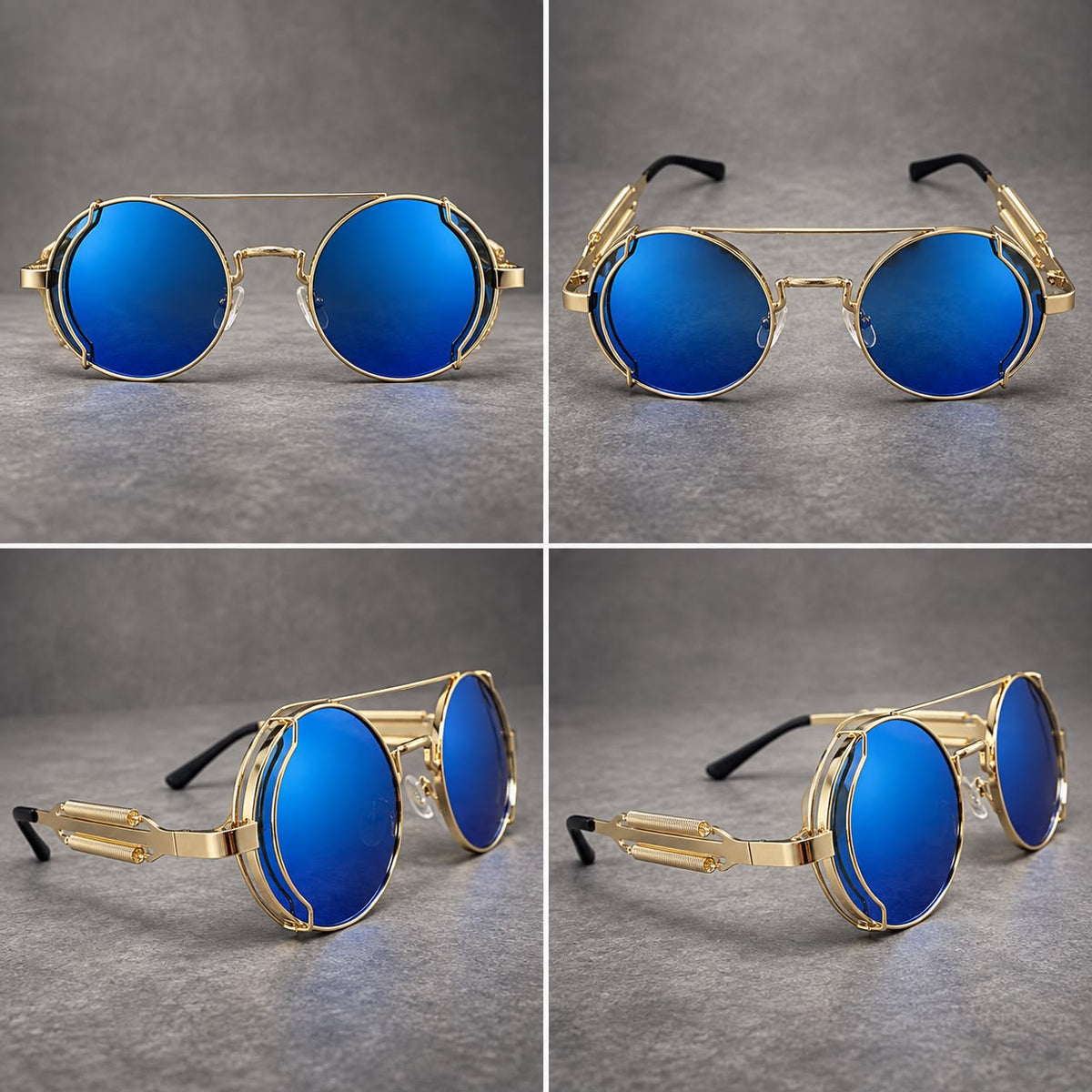 Lentes de Sol Redondos Estilo Industrial-zoom-9