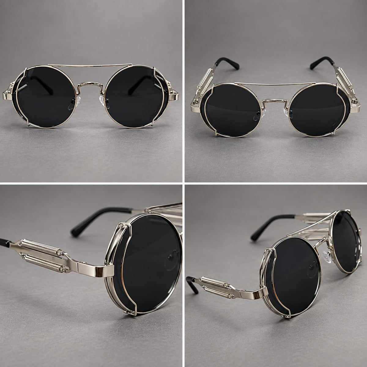 Lentes de Sol Redondos Estilo Industrial-zoom-7