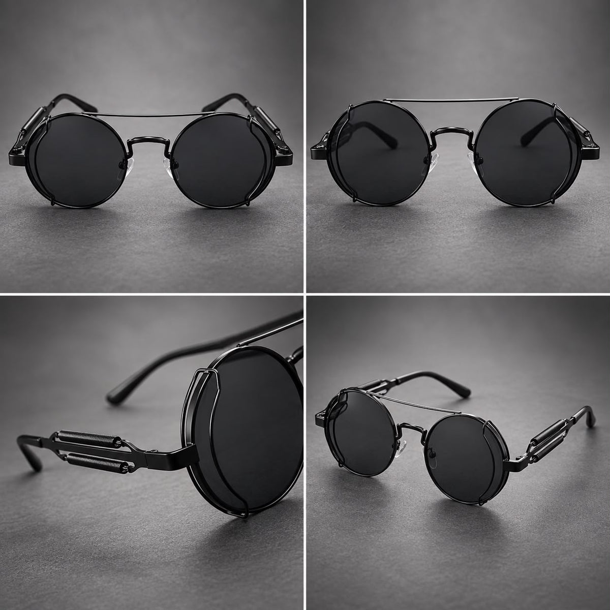 Lentes de Sol Redondos Estilo Industrial-zoom-8