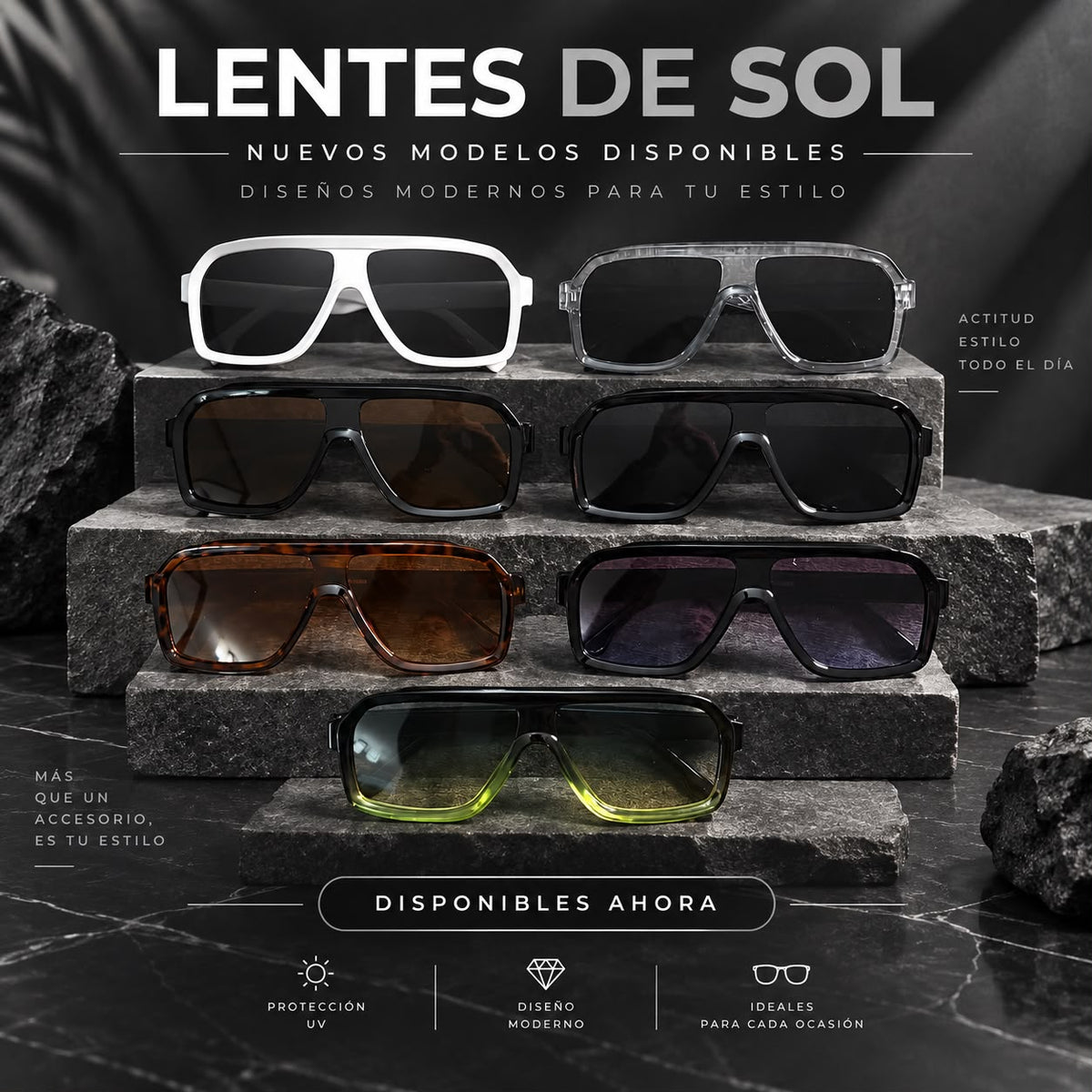 Lentes de Sol Shield con Visera Recta