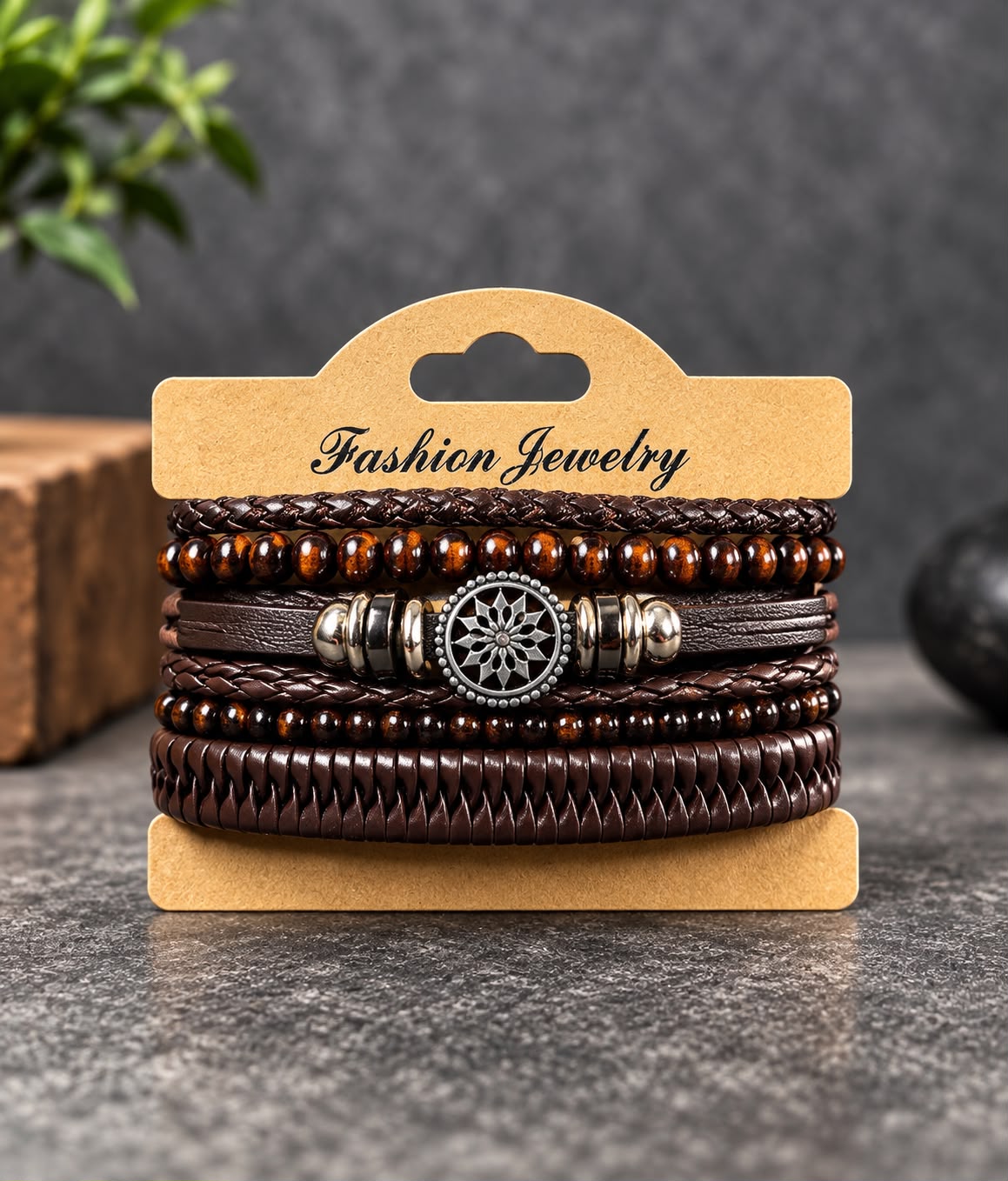 Pulseras Estilo Artesanal Multicapa con Dije-zoom-4