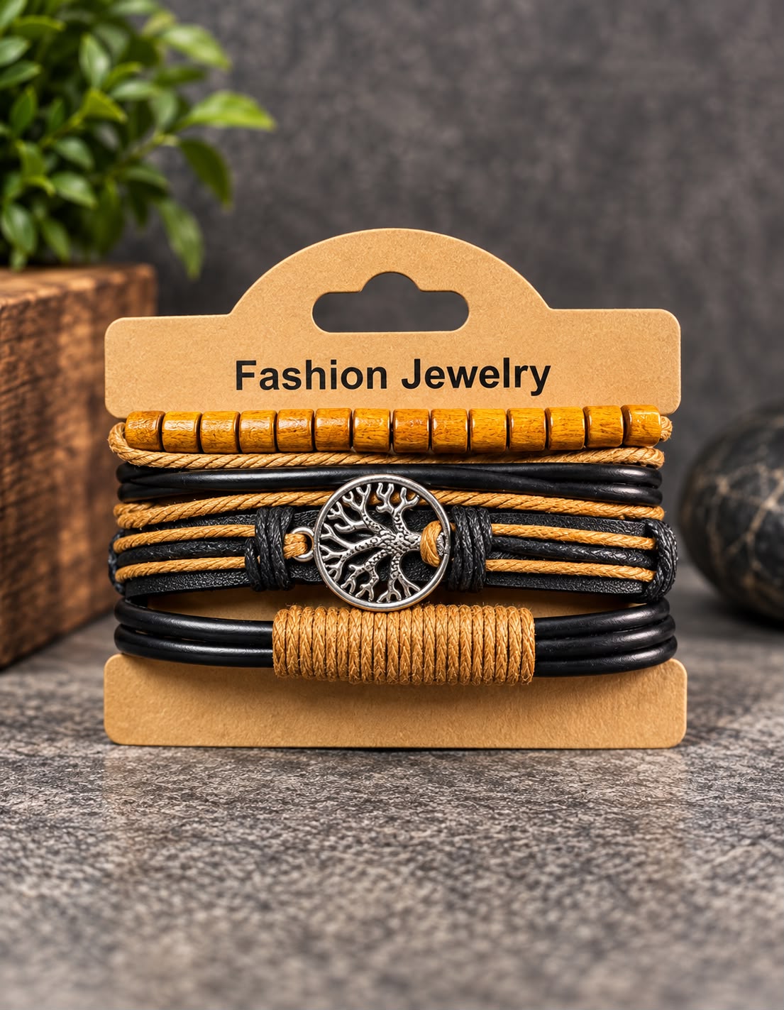 Pulseras Estilo Artesanal Multicapa con Dije-zoom-7