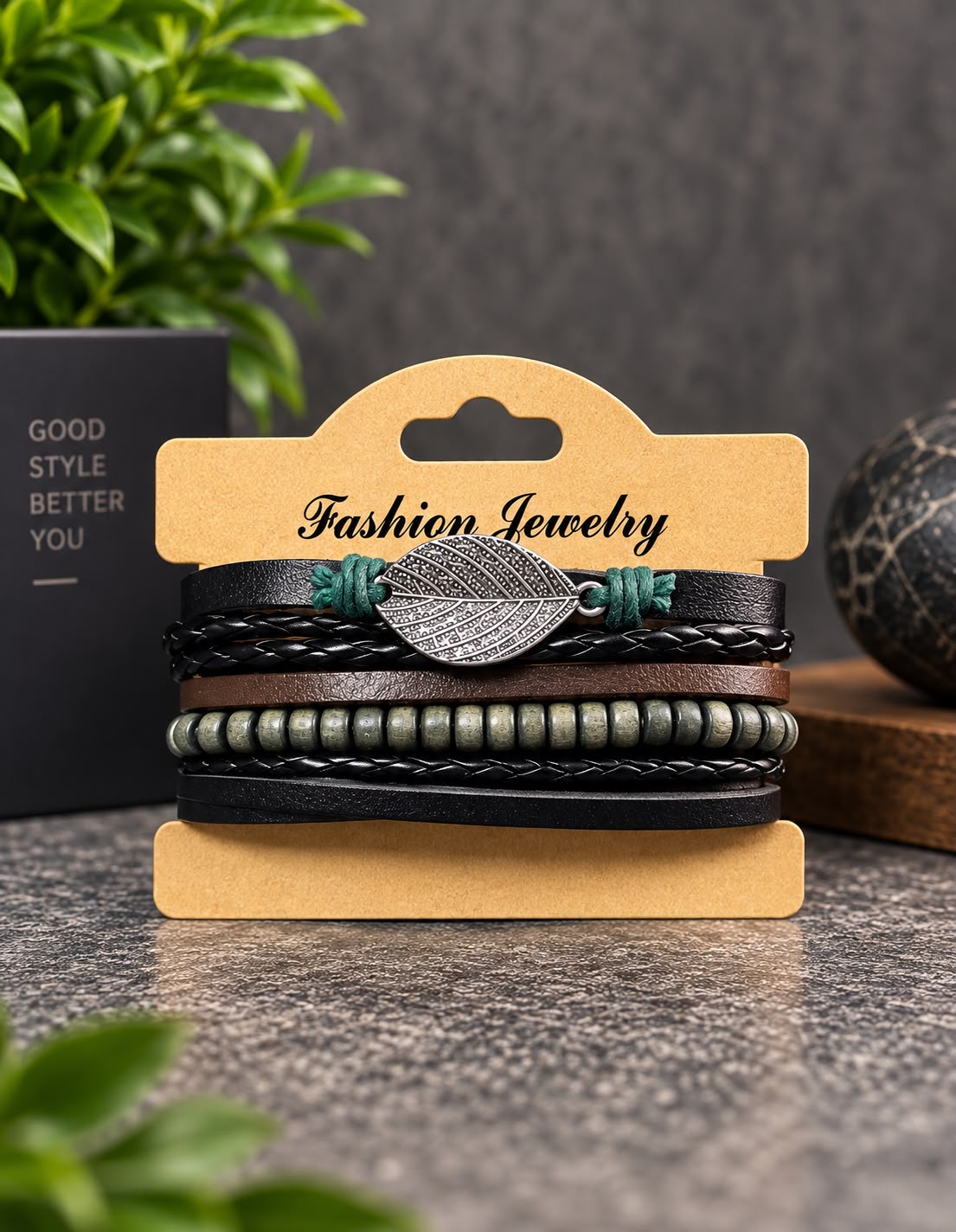 Pulseras Estilo Artesanal Multicapa con Dije-zoom-6