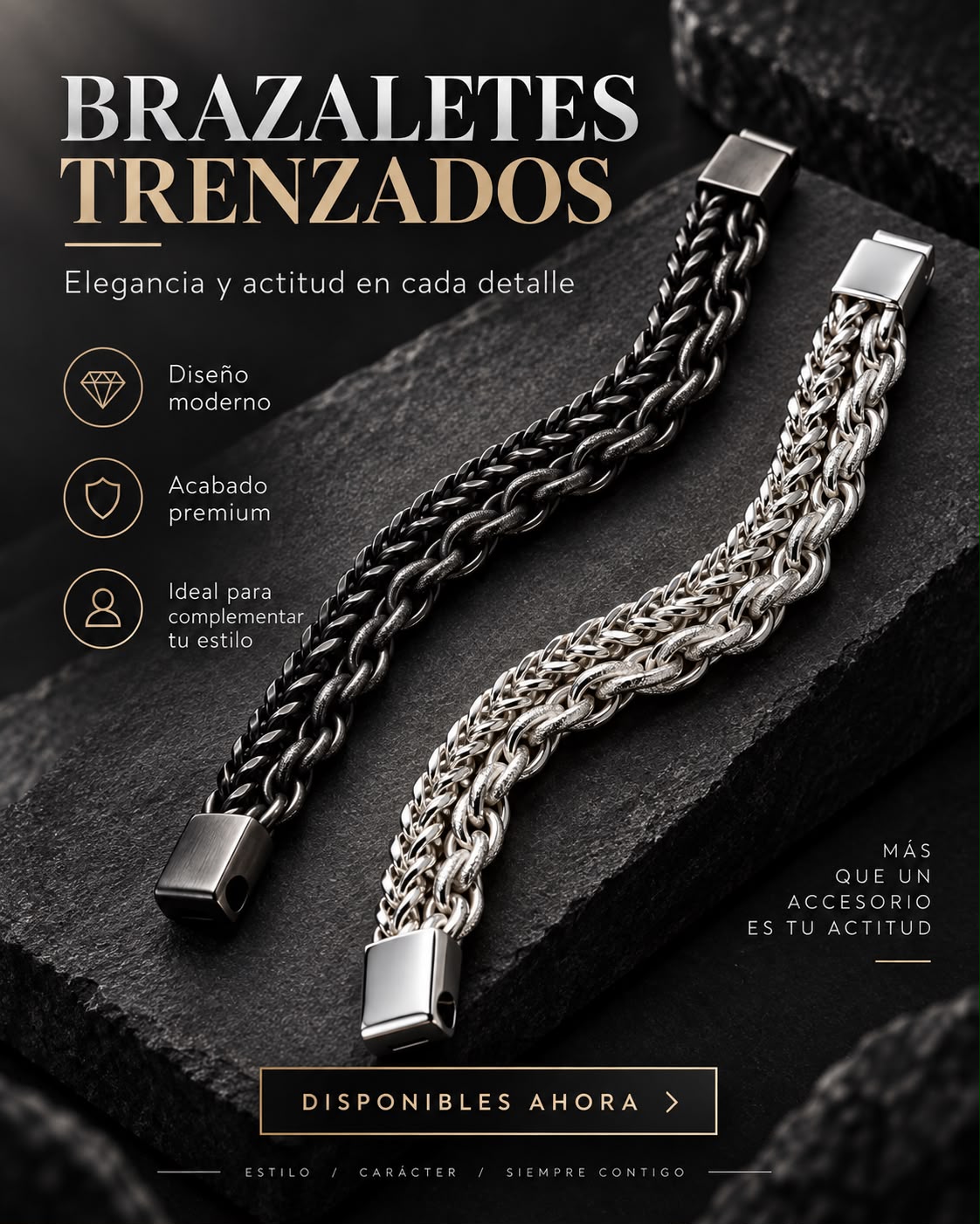 Brazaletes Trenzados en Acero
