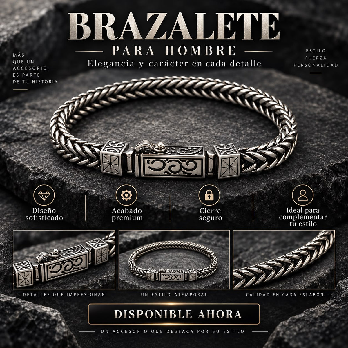 Brazalete Cobre Chapado Hombre