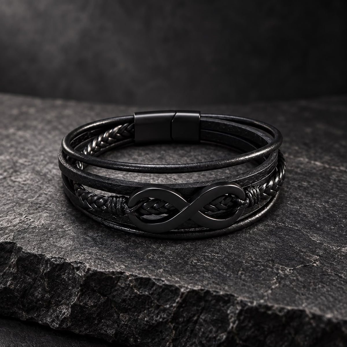 Pulsera Multicapa con Símbolo de Infinito para Hombre-thumbmail-5