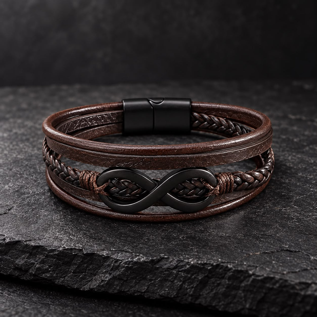Pulsera Multicapa con Símbolo de Infinito para Hombre-thumbmail-6