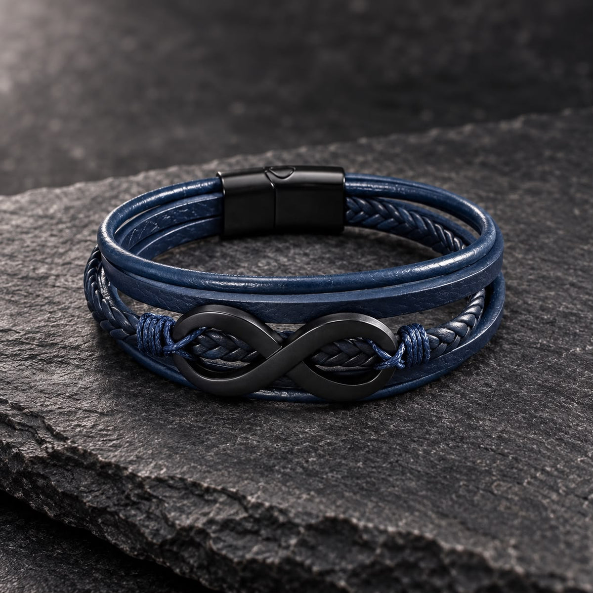 Pulsera Multicapa con Símbolo de Infinito para Hombre-thumbmail-7