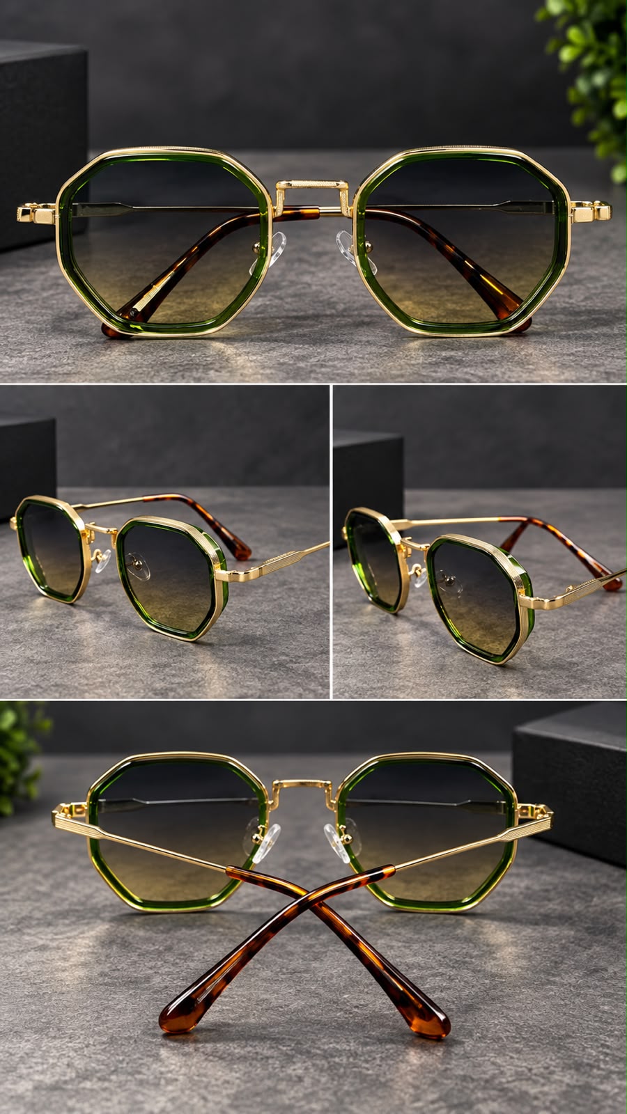 Lentes de Sol Metálicos Geométricos Unisex-zoom-6