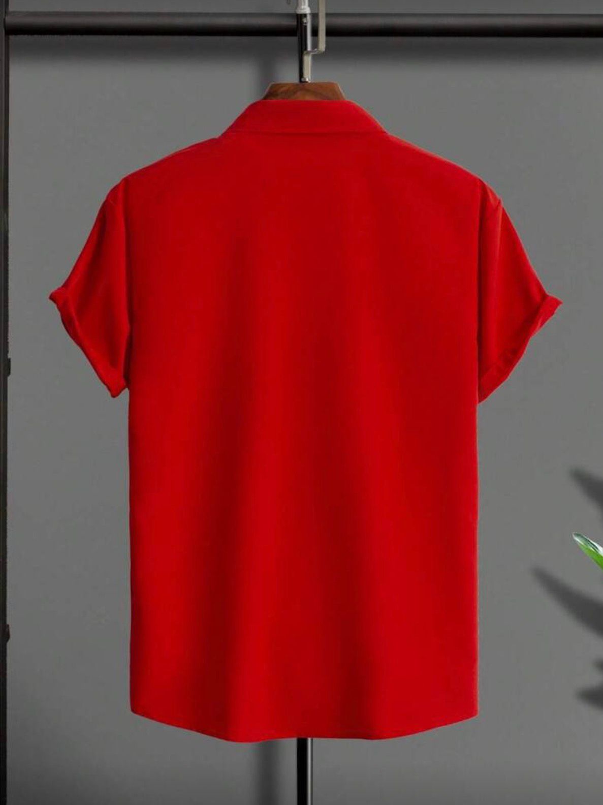 Camisa Hawaiana Roja Lisa-2