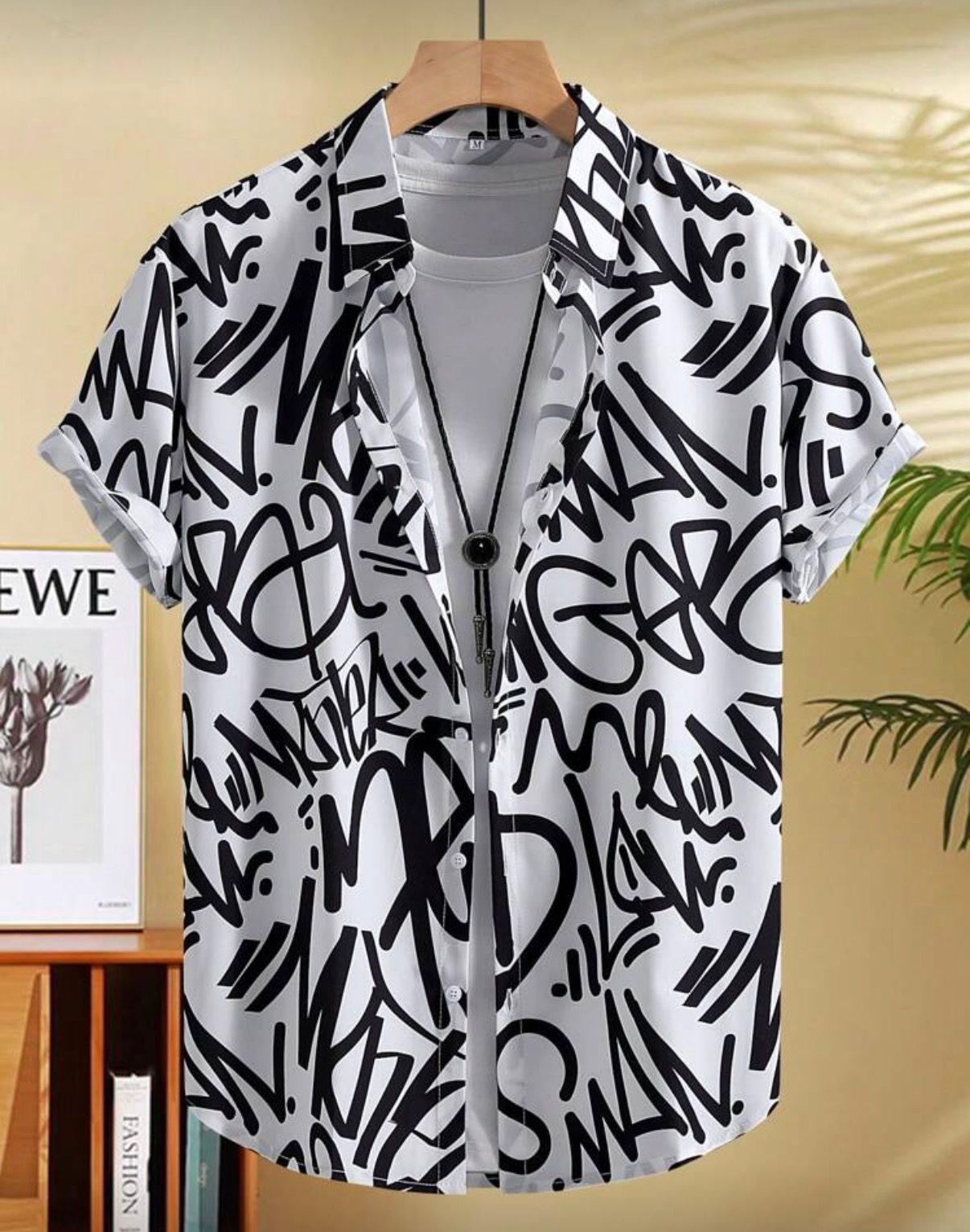 Camisa Graffiti Blanco y Negro-1