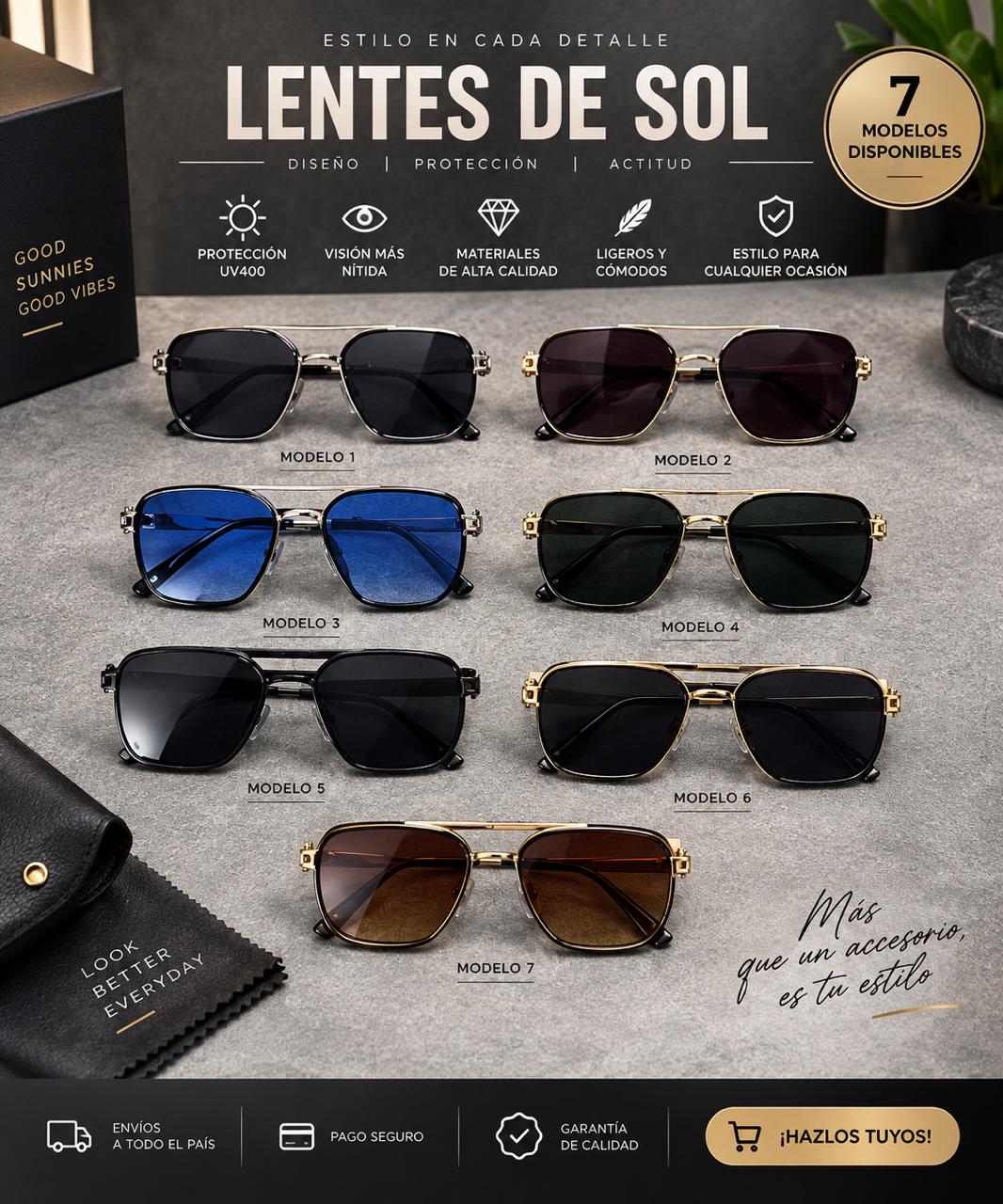 Lentes de Sol Metálicos Degradados Unisex