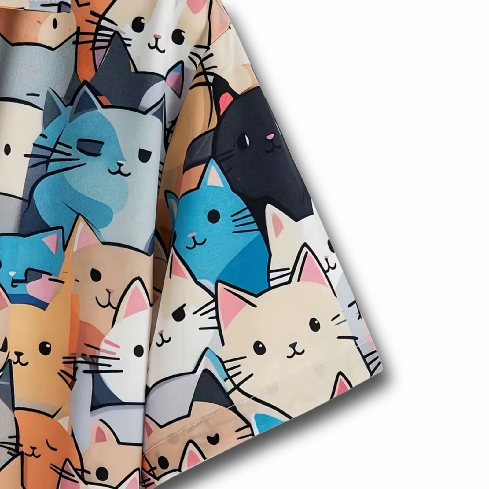 Camisa Collage de Gatos Multicolor - detalle manga