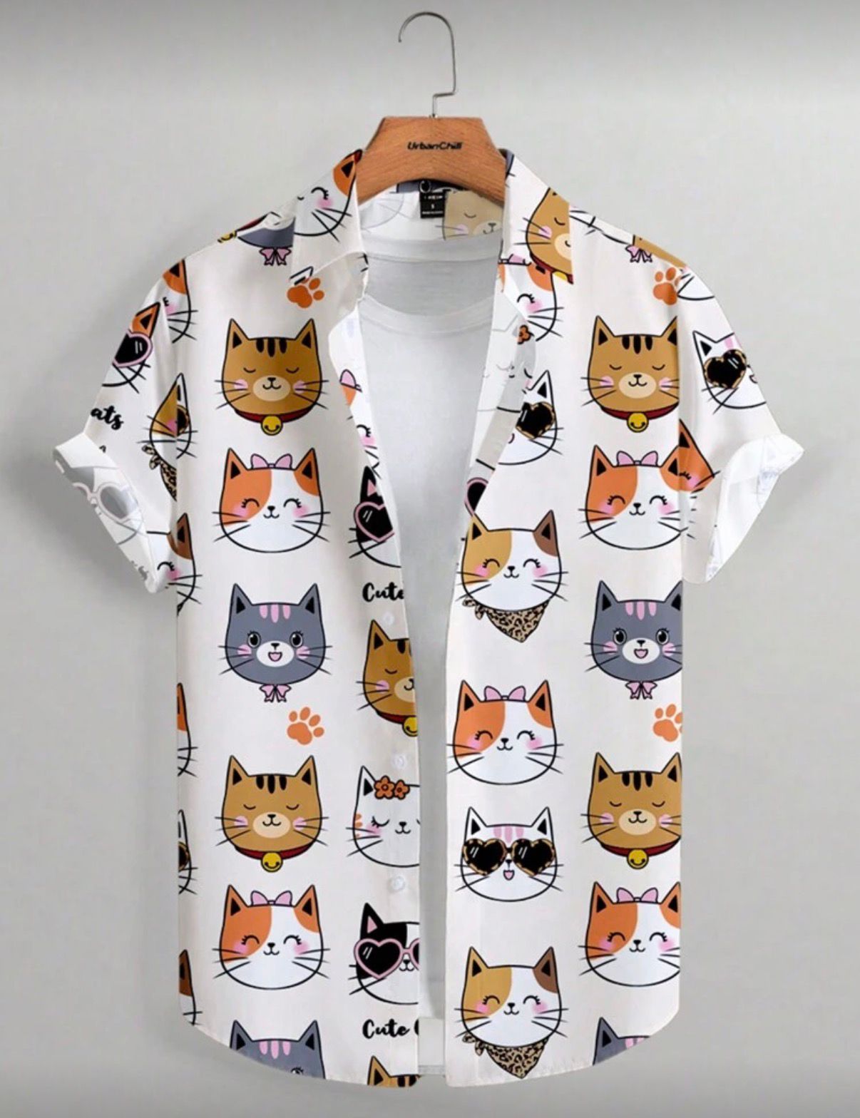 Camisa Gatos Kawaii Blanca