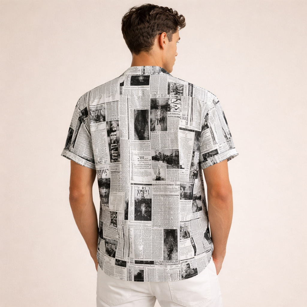Camisa Print Editorial Blanco & Negro-2