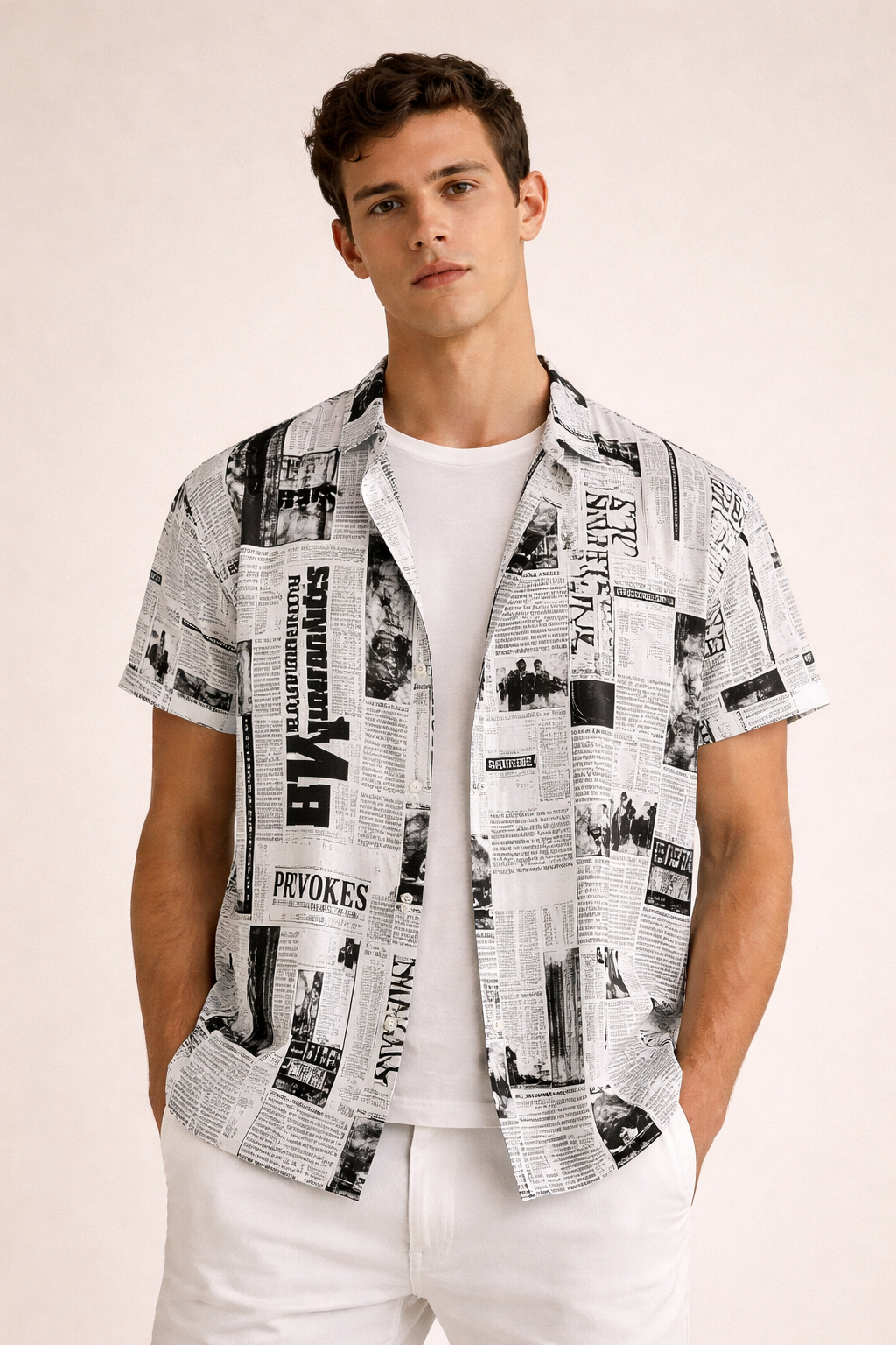 Camisa Print Editorial Blanco & Negro-3